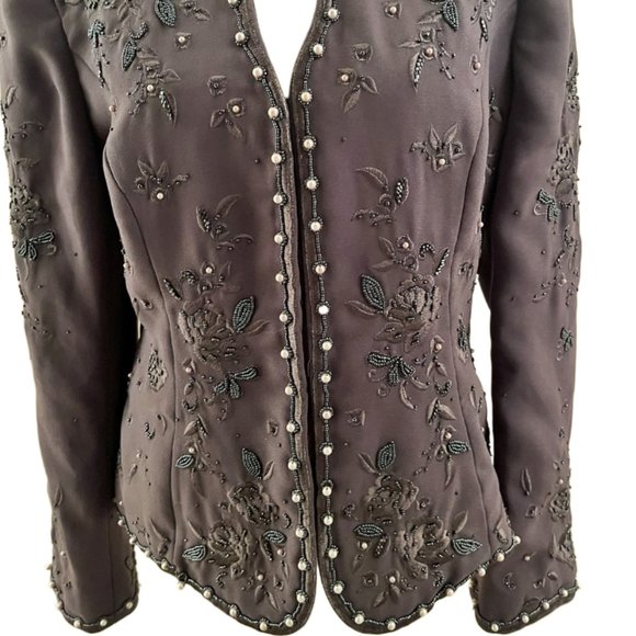 Vintage John Meyer of Norwich Beaded Jacket / Blazer Size 8 - Picture 3 of 9